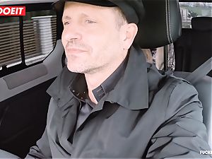 LETSDOEIT - horny Czech seduces and pummels Uber Driver